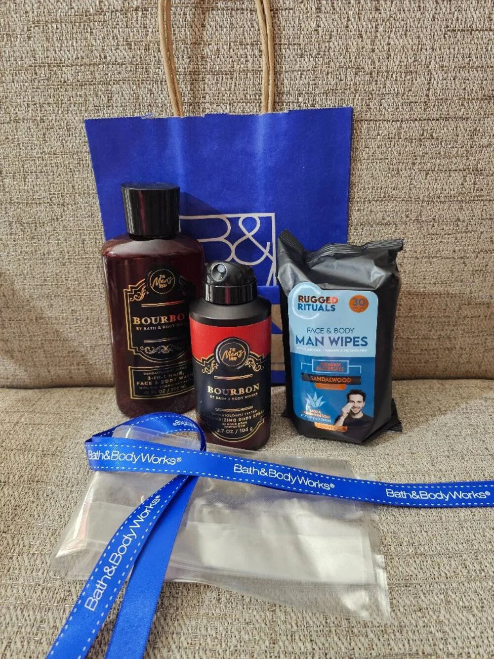 Bath & Body Works Bourbon Men's Gift Set | 3-in-1 Body Wash, Spray, Wipes NWT